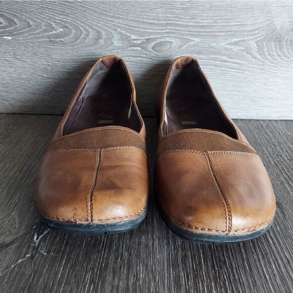 Merrell Apure Saddle Loafers Women's Size 9 Brown Leather Casual Slip Ons - Picture 2 of 13